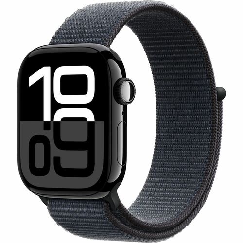 Apple Watch Series 1O GPS + Cellular 42mm Jet Black Aluminum Case w/ Ink Sport Loop