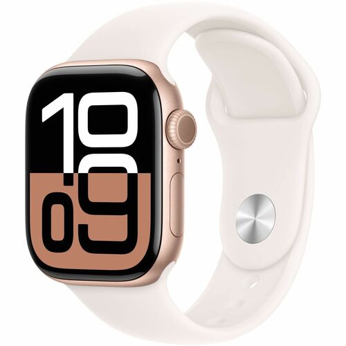 Apple Watch Series 10 GPS + Cellular 42mm lbse Gold Aluminum Case w/ Ugtt Blush Sport Band -SIM