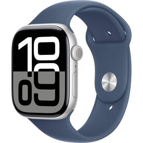 Apple Watch Series 10GPS+ Cellular 42mm Silver Aluminum Case w/  Denim Sport Bard- SIM
