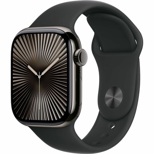 Apple Watch Series 10GPS+ Cellular 42mm Slate Titanium Case w/ Black Sport Bard - MIL