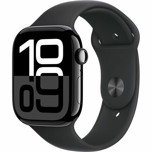 Apple Watch Series 10GPS+ Cellular 46mm Jet Black Aluminum Case w/ Black Sport Bard - SIM