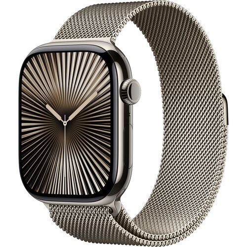 Apple Watch Series 10GPS+ Cellular 46mm Natural Titarium Case w/ Natural Milanese loop -SIM