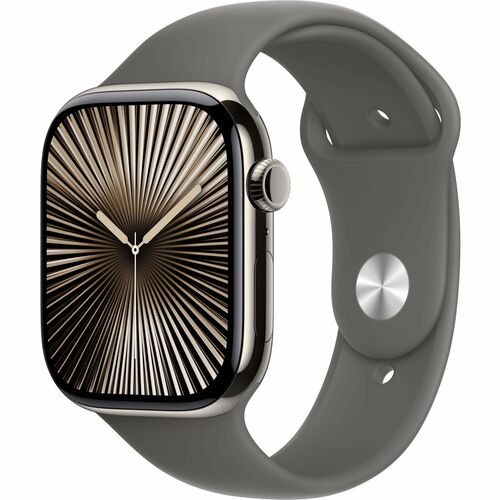 Apple Watch Series 10GPS+ Cellular 46mm Natural Titarium Case w/  Stone GraySport Bard - SIM