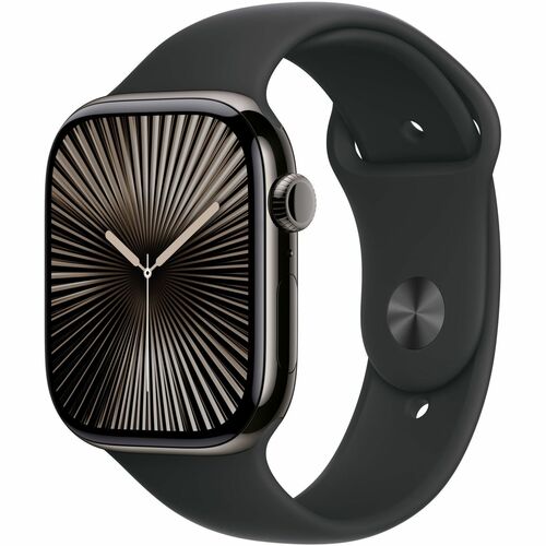 Apple Watch Series 10GPS+ Cellular 46mm Slate Titanium Case w/ Black Sport Bard - MIL