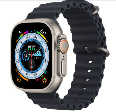 Apple Watch SE GPS 44mm Silver Aluminum Case with Blue Cloud Sport Loop