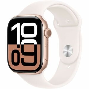 Apple Watch Series 10 GPS 46mm Rose Gold Aluminum Case w/ Light Blush Sport Bard - S/M