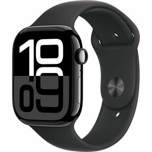 Apple Watch Series 10 GPS 46mm Jet Black Aluminum Case w/ Black Sport Band - M/L