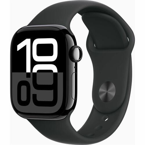 Apple Watch Series 10GPS42mm Jet Black Aluminum Case w/  Black Sport Bard - SIM