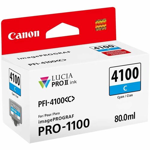 Canon Lucia PRO II PFI-4100 Original Inkjet Ink Cartridge - Cyan - 1 / Pack - 80 mL