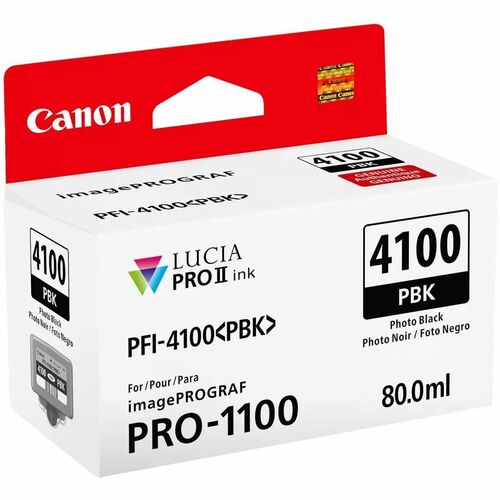 Canon Lucia PRO II PFI-4100 Original Inkjet Ink Cartridge - Photo Black - 1 / Pack - 80 mL