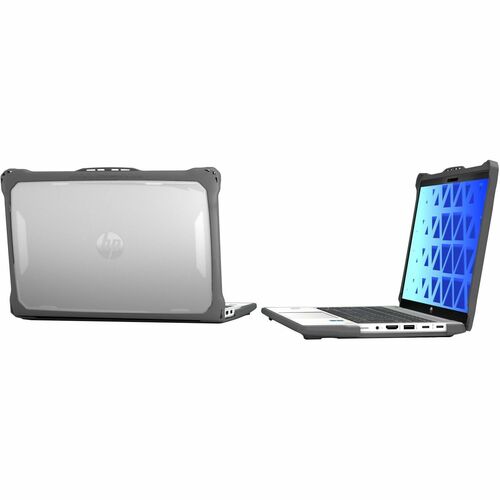 Extreme Shell-F2 Slide Case For HP ProBook 440 G10 14&quot; (Gray/Clear) - For HP Notebook - Gray, Clear - Shock Absorbing, Scratch Resistant, Damage Resistant, Impact Resistant, Dirt Resistant, Oil Resistant, Bump Resistant - Thermoplastic Polyurethane (TPU), Thermoplastic Elastomer (TPE) - 14&quot; Maximum Screen Size Supported - Rugged