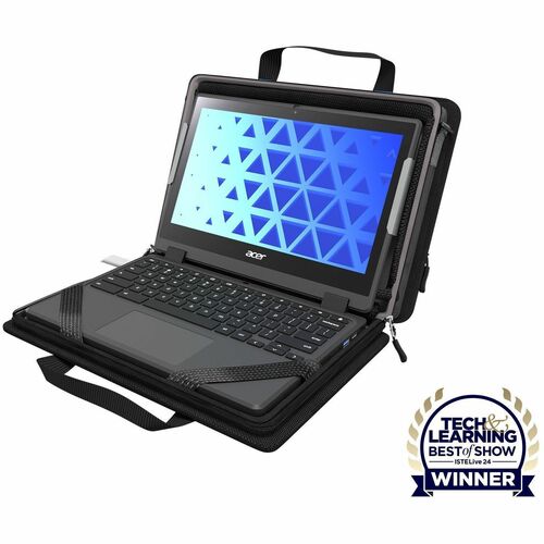 MAXCases Work-In Carrying Case for 11&quot; to 14&quot; Chromebook - Black - Scratch Resistant, Drop Resistant, Slip Resistant, Dirt Resistant, Weather Resistant - Neoprene, Elastic, Gel Body - Shoulder Strap, Handle