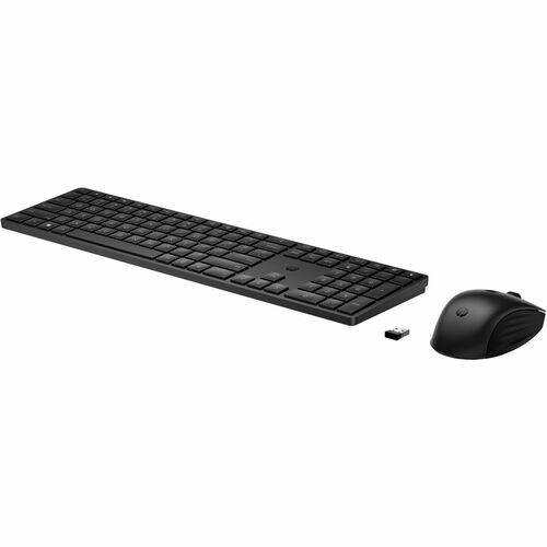 HP 650 Wireless Keyboard and Mouse Combo (4R013AA) - USB Type A Plunger Wireless RF 2.40 GHz Keyboard - Black - USB Type A Wireless RF Mouse - Multi Surface - 4000 dpi - 3 Button - Scroll Wheel - Black - Mute, Dictation, Emoji Hot Key(s) - Symmetrical - AA, AAA - Compatible with PC