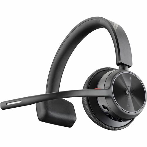 Poly Voyager 4310-M UC Headset + USB-A to USB-C Cable + BT700 Dongle - Siri, Google Assistant - Stereo - Wired/Wireless - Bluetooth - 164 ft - 20 Hz - 20 kHz - Over-the-head, On-ear - Binaural - Ear-cup - 5 ft Cable - Electret Condenser, MEMS Technology Microphone - Noise Canceling - Black