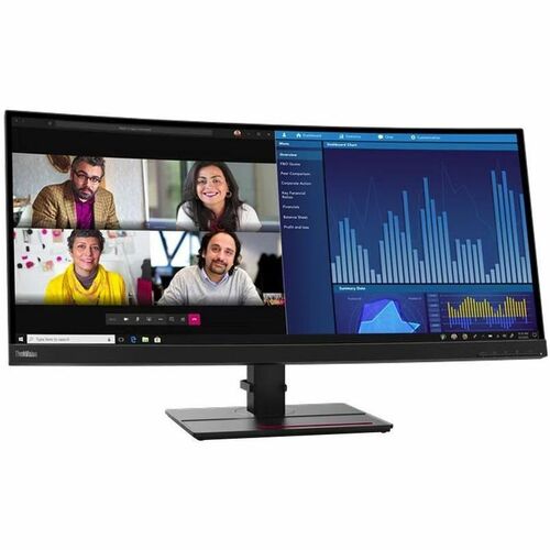 Lenovo ThinkVision P34w-20 34&quot; Class UWQHD Curved Screen LED Monitor - 21:9 - Raven Black - 34.1&quot; Viewable - In-plane Switching (IPS) Technology - WLED Backlight - 3440 x 1440 - 300 Nit - 4 ms - Speakers - HDMI - DisplayPort - USB Hub, KVM Switch