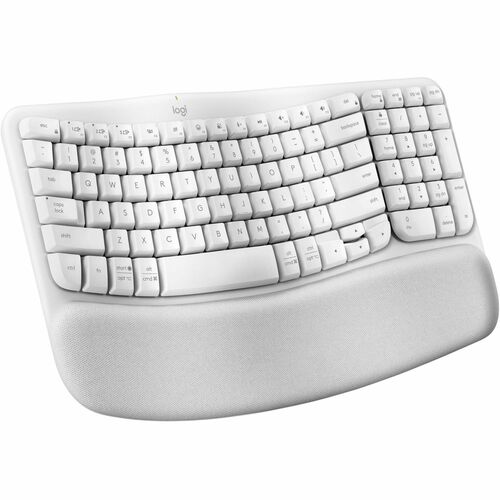 Logitech Wave Keys Keyboard - Wireless Connectivity - Bluetooth - 32.81 ft - USB Interface - ChromeOS, Windows 10, Windows 11, Mac OS X 11.0 Big Sur, Linux, iPadOS 14, iOS 14, Android 9.0 - Notebook, Tablet, Smartphone - PC, Mac - AAA Battery Size Supported - Off White