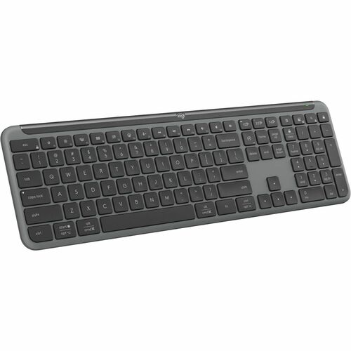 Logitech Signature Slim K950 Wireless Keyboard, Sleek Design, Quiet Typing, Bluetooth, Multi-OS, Graphite - Wireless Connectivity - Bluetooth - 32.81 ft - USB Type A Interface Home, Play, Mute, Snipping, Volume Control Hot Key(s) - ChromeOS, Linux, Windows 10, Windows 11, Mac OS X 11.0 Big Sur, iPadOS 14, iOS 14, Android 9.0 - Computer, Tablet, Smartphone - Mac, PC - AAA Battery Size Supported - Graphite