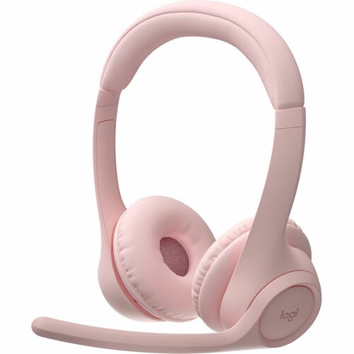 Logitech Zone 300 Wireless Bluetooth Headset With Noise-Canceling Microphone, Compatible with Windows, Mac, Chrome, Linux, iOS, iPadOS, Android - Rose - Stereo - Wireless - Bluetooth - 98.4 ft - 50 Hz - 20 kHz - Over-the-head - Binaural - Supra-aural - Noise Cancelling Microphone - Rose