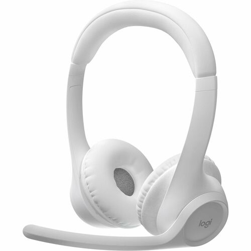 Logitech Zone 300 Wireless Bluetooth Headset With Noise-Canceling Microphone, Compatible with Windows, Mac, Chrome, Linux, iOS, iPadOS, Android - Off-white - Stereo - Wireless - Bluetooth - 98.4 ft - 50 Hz - 20 kHz - Over-the-head - Binaural - Supra-aural - Noise Cancelling Microphone - Off White