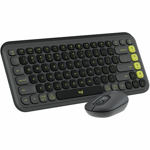 Logitech POP ICON COMBO, Bluetooth Keyboard and Mouse Combo, Comfortable Typing, Programmable Keys and Buttons, Quiet Clicks (Graphite &amp; Green) - Wireless Bluetooth 5.1 Keyboard - Graphite, Green - Wireless Bluetooth Mouse - 4 Button - Scroll Wheel - Graphite, Green - Easy Switch Hot Key(s) - AA, AAA - Compatible with PC, Mac