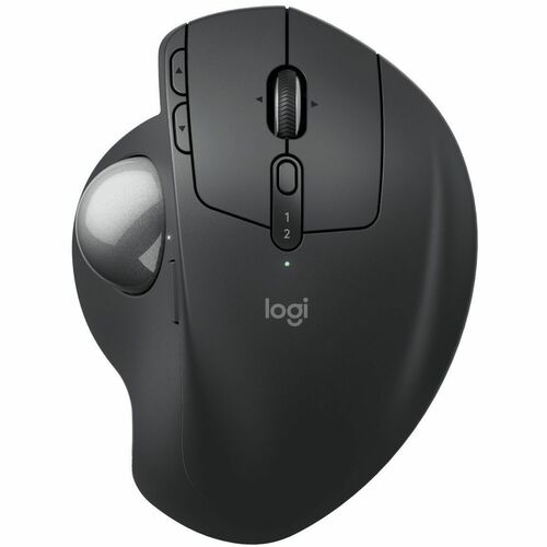 Logitech MX Ergo S Trackball - Optical - Wireless - 32.81 ft - Bluetooth/Radio Frequency - Rechargeable - Graphite - USB Type A - 2048 dpi - Scroll Wheel - 8 Button(s) - 6 Programmable Button(s) - Medium/Large Hand/Palm Size - 3.9 Month Battery Run Time