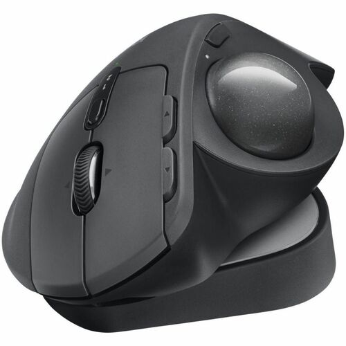 Logitech MX Ergo S Plus Advanced Wireless Trackball Mouse, USB-C Rechargeable Wireless Ergonomic Mouse With Bluetooth and Encrypted Dongle, 6 Programmable Buttons, for PC/Mac (Graphite) - Optical - Wireless - 32.81 ft - Bluetooth - 2.40 GHz - Rechargeable - Graphite - USB - 2048 dpi - Trackball, Scroll Wheel - 8 Button(s) - 6 Programmable Button(s)