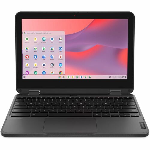 Lenovo 500e Chromebook Gen 4s 83L40001US 11.6&quot; Touchscreen Convertible 2 in 1 Chromebook - HD - Intel N-Series N100 - 8 GB - 64 GB Flash Memory - English Keyboard - Gray - Intel Chip - 1366 x 768 - ChromeOS - Intel UHD Graphics - In-plane Switching (IPS) Technology - Front Camera/Webcam - IEEE 802.11ax Wireless LAN Standard