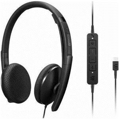 Lenovo Wired VoIP Headset (Teams) - Microsoft Teams Certification - Stereo - USB Type C - Wired - 2.2 Kilo Ohm - 20 Hz - 20 kHz - Over-the-head - Binaural - Ear-cup - 5.86 ft Cable - Noise Cancelling Microphone - Black
