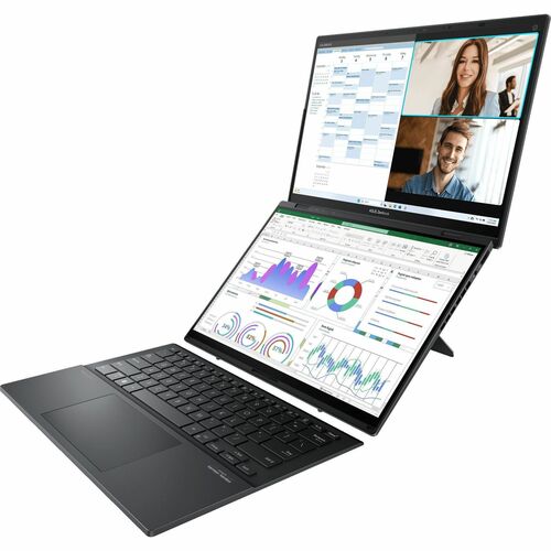 Asus ZenBook Duo UX8406 UX8406MA-PS99T 14&quot; Touchscreen Detachable 2 in 1 Notebook - 3K - Intel Core Ultra 9 185H - Intel Evo Platform - 32 GB - 1 TB SSD - Inkwell Gray - Intel Chip - 2880 x 1800 - Windows 11 Home - Intel Arc Graphics - Tru2Life - Front Camera/Webcam - 13.50 Hours Battery Run Time - IEEE 802.11ax Wireless LAN Standard