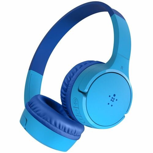 Belkin SoundForm Mini Headset - Stereo - Mini-phone (3.5mm) - Wired/Wireless - Bluetooth - On-ear, Over-the-head - Binaural - Circumaural - 4 ft Cable - Blue