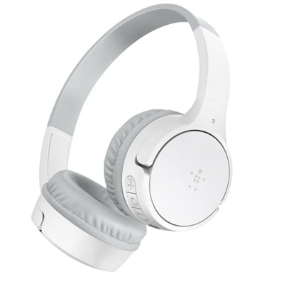 Belkin SoundForm Mini Headset - Stereo - Mini-phone (3.5mm) - Wired/Wireless - Bluetooth - 30 ft - On-ear, Over-the-head, Over-the-ear - Binaural - Circumaural - White