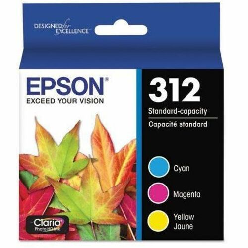 Epson Claria Photo HD T312 Original Standard Yield Inkjet Ink Cartridge - Cyan, Magenta, Yellow - 3 / Pack - 360 Pages