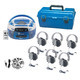 AudioStar 6-Station Listening Center with USB, CD, Cassette, Radio, CD/Tape-to-MP3 Converter Media Center and 6 Deluxe Headsets 