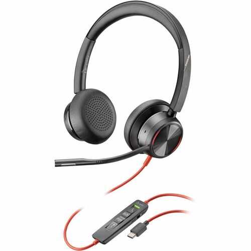 Poly Blackwire 8225 USB-C Headset - Stereo - Mini-phone (3.5mm), USB Type C - Wired - 32 Ohm - Over-the-head, On-ear - Binaural - Supra-aural - 7.19 ft Cable - Omni-directional, Noise Cancelling Microphone - Noise Canceling - Black