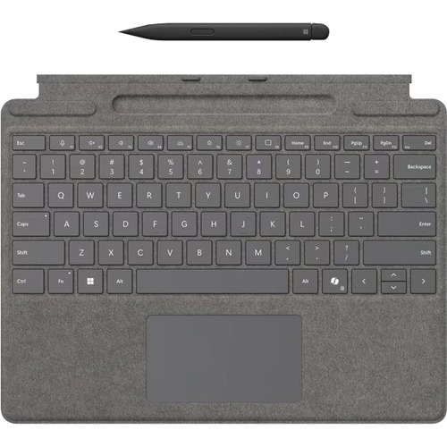 Surface Pro 10/11 Copilot Keyboard (Type Cover) + Slim Pen (V2) Bundle - Alcantara - Standard Keyset - Platinum