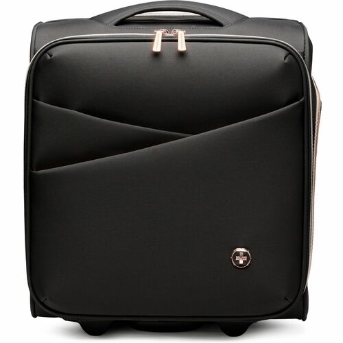 Katy Rose NG BLK Underseat Lug - RFID Resistant - Polyester, Plastic Body - Polyester Pongee Interior Material - Plain Pattern - Luggage Strap, Telescoping Handle - 14.6&quot; Height x 12.9&quot; Width x 6.9&quot; Depth - 5.55 gal Volume Capacity - Female