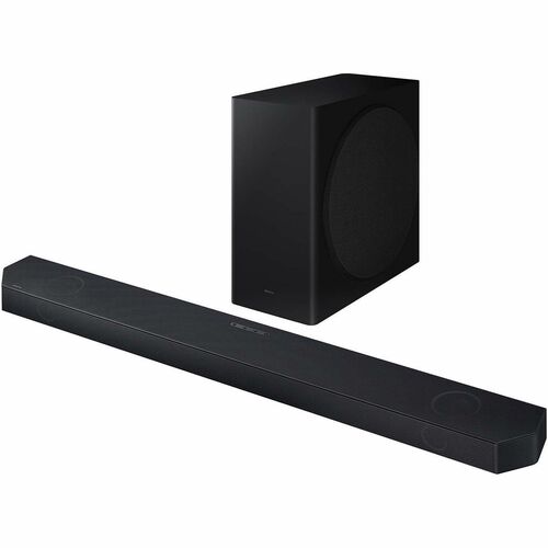 Samsung HW-QS730D 3.1.2 Bluetooth Sound Bar Speaker - 320 W RMS - Alexa Supported - Titan Black - Wall Mountable - Dolby Atmos, DTS Virtual:X, Dolby Digital Plus, Dolby TrueHD, DTS:X - Wireless LAN - HDMI